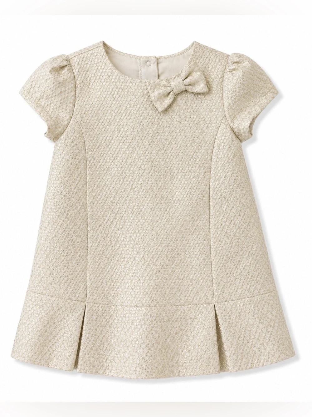 Gymboree Baby Girls Gold Jacquard Party Dress 12-18 Months Bow Holiday Formal